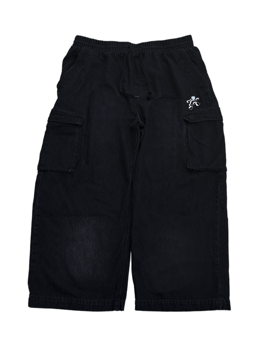Drawstring Black Cargo pants