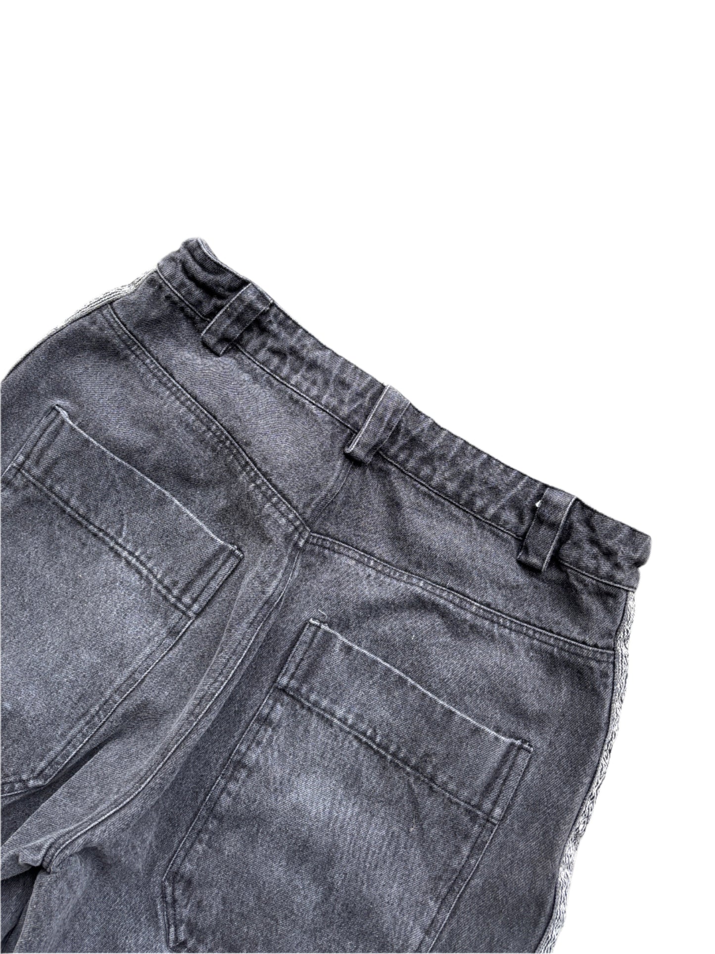 White Aztek Denim Shorts