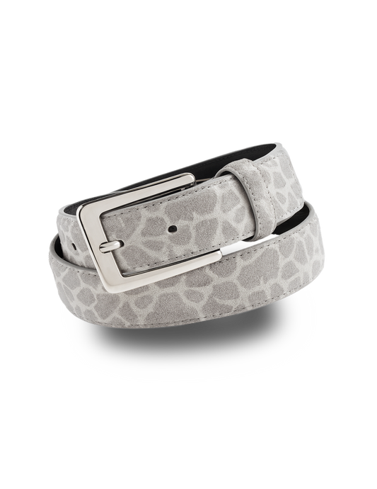 White Giraffe Print Belt