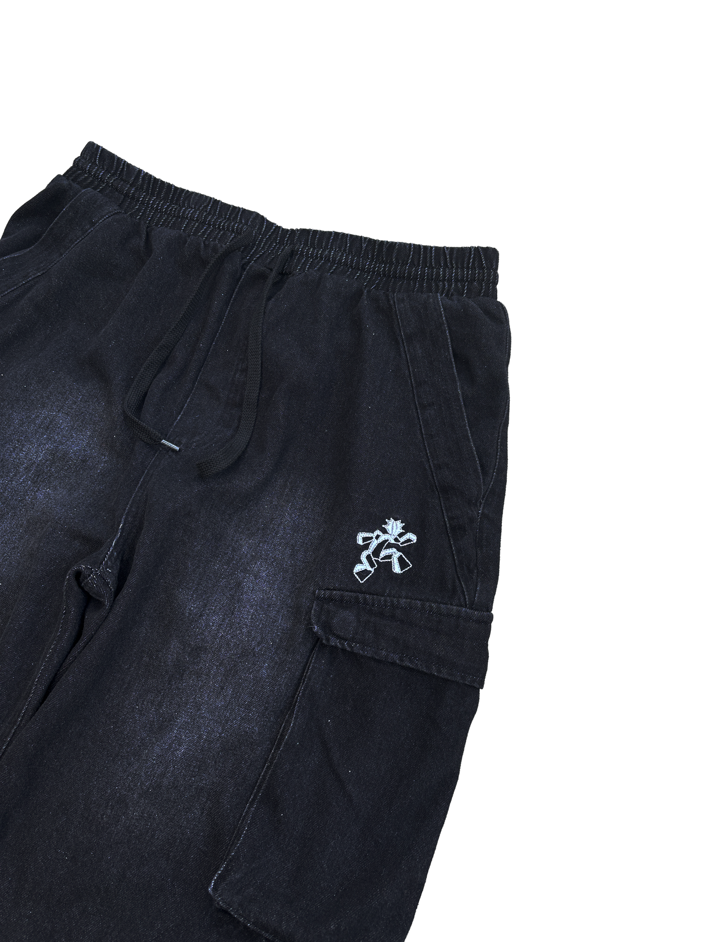 Drawstring Black Cargo pants
