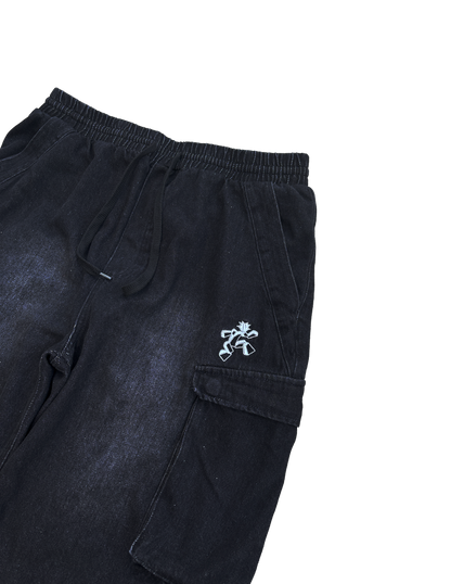 Drawstring Black Cargo pants