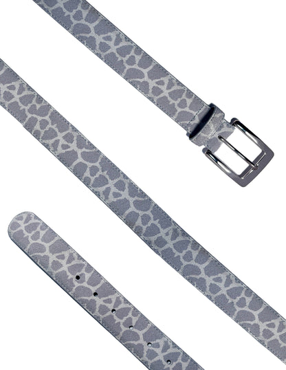 White Giraffe Print Belt